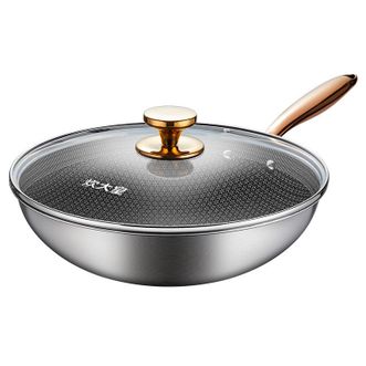 炊大皇（COOKER KING）  彩金蜂窝炒锅30cm CG30CJ 电磁炉燃气煤气灶明火通用锅具