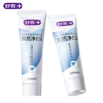 舒客  双抗净白牙膏160g*2支竹炭薄荷香型 美白净白清新口气 去除牙菌斑顽渍 抗色素抗牙渍