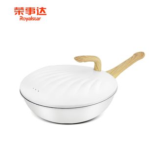 荣事达/Royalstar  听海贝壳 炒锅 精铁 麦饭石不粘涂层 （30cm）RC-BK30SN