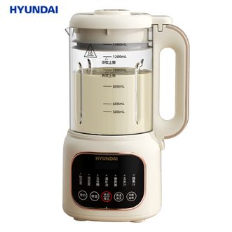 HYUNDAI  破壁机小型家用豆浆机全自动免煮1.4L多功能料理机
