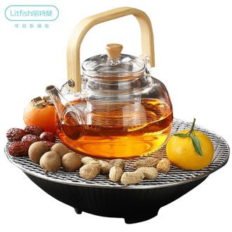 丽特斐  800ml围炉煮茶器电陶炉带烧烤网电烤炉电茶炉煮茶壶煮茶器泡茶养生壶电茶壶电水壶 低辐射大功率煮茶炉不挑壶 电热炉多功能火锅炉电炉电围炉GM-3101黑色
