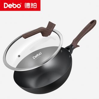 Debo  泽纳斯炒锅铁锅无涂层深层氮化家用炒菜锅30cmDEP-983