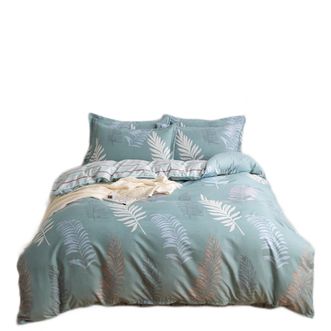 爱奇屋  至臻磨毛四件200x230cm纯棉床品套件柔语叶情AQ-TJ2205