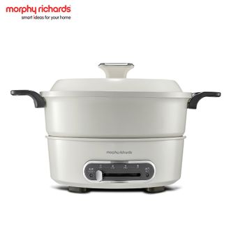 摩飞 /Morphy Richards  多功能锅电火锅家用烤涮一体电煮锅电炒锅电烧烤料理锅3L电热火锅标配款白色