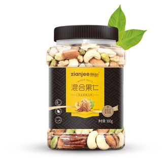 鲜记/xianjee  每日坚果礼盒装 综合果仁零食大礼包 核桃腰果巴旦木榛子瓜子仁 混合果仁900g