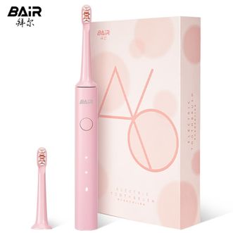 拜尔（BAIR）  声波电动牙刷 全身防水持久续航口腔护理震动杜邦刷头洁牙护牙洁牙器A6（含2只原装刷头）粉色
