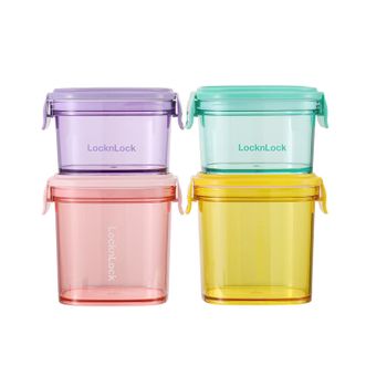 乐扣乐扣（LOCK&amp;LOCK）  多巴胺清透密封罐4件套HTE827S4FU