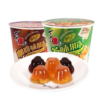 喜之郎摇摇果冻儿童学生零食咖啡味果冻茶味果冻各6桶
