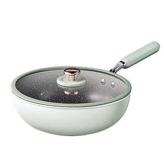 炊大皇（COOKER KING）  青柠炒锅麦饭石色不粘锅炒菜锅28CM CK71583