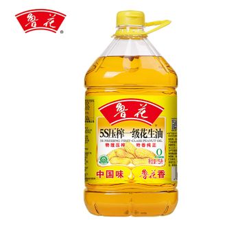 鲁花  【保真花生油】 食用油 5S 物理压榨一级 花生油 5L