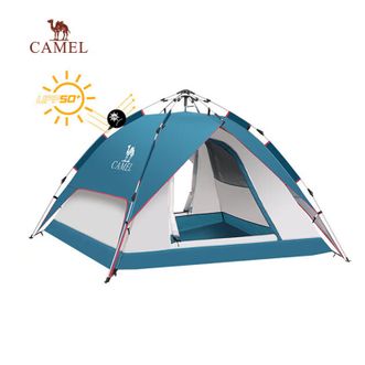 骆驼/Camel  户外液压自动帐篷 遮阳双层涂银帐篷 3-4人 （220*200*135cm）