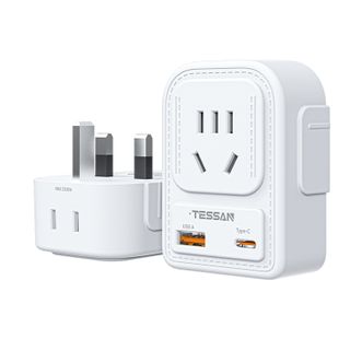 霆圣/TESSAN  20W大书包英规转换插/香港转换插头/新加坡转换插头 英标地区适用