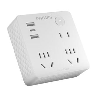 飞利浦/Philips  桌面墙壁魔方USB插座电源/USB/Typec/插座扩展插排一转多孔电源转换插板
