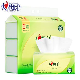 心相印  茶语丝享抽纸 3层130抽*6包面巾纸 原生木浆 丝柔亲肤