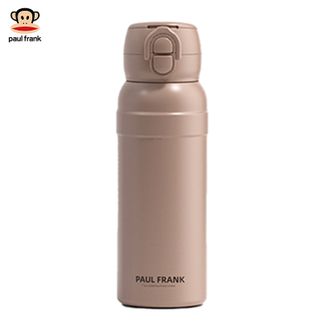 大嘴猴/PaulFrank  高颜值弹跳保温水杯 直饮吸管双饮设计 一键开盖持久保温 棕色