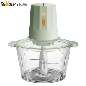 小熊/Bear  2L绞肉机家用电动料理机玻璃绞蒜多功能绞馅机碎肉打肉机切菜搅拌机QSJ-U03B5