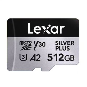 雷克沙/Lexar  512GB TF(MicroSD) V30 4K 超疾速存储卡/内存卡Pocket3推荐卡SILVER PLUS