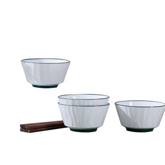 爱依瑞斯.ARIS  浮雕釉下緑简约8头陶瓷餐具AS-D831H 4碗+4筷