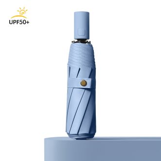 美度MAYDU   全自动太阳伞女遮阳伞黑胶防晒防紫外线晴雨伞两用防晒折叠伞【雾霾蓝】