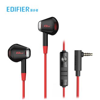 漫步者/EDIFIER  半入耳有线游戏耳机 带麦线控平头手游耳塞 3.5mm电竞音乐耳麦GM180
