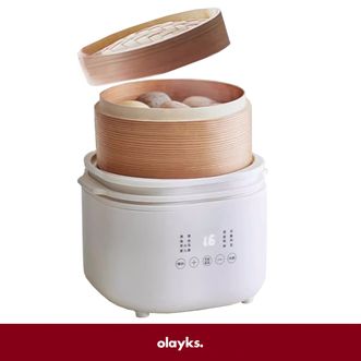 olayks.  电炖锅  1L带竹笼 迷你炖盅宝宝辅食婴儿煲煮粥煲汤锅陶瓷内胆 隔水炖家用小炖盅  OLK-DZ01S