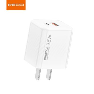 RECCI  氮化镓快速充电器35W支持PD快充Type-C口支持苹果华为安卓充头 RC83水晶白