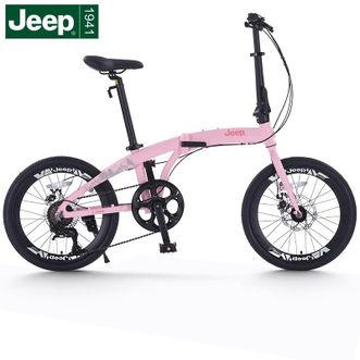 Jeep  吉普折叠自行车20寸男女便携通勤折叠车轻量骑行亲子车-L200黑色把立7速