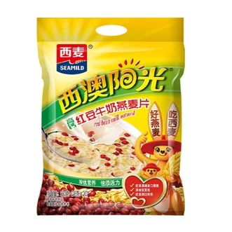 西麦SEAMILD  高钙牛奶燕麦片  红豆牛奶味560g （独立小包   含红豆粒）