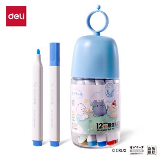 得力/deli  幽幽家族16色三角杆易洗水彩笔  YY906-16