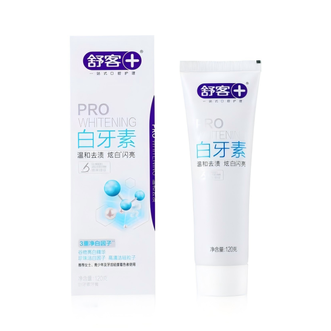 舒客  白牙素去烟渍牙膏去烟渍去黄美白牙齿减轻口臭120g留兰香