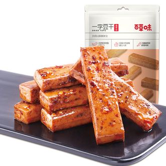 百草味 一字豆干200g*3袋(五香/麻辣) 蛋白素肉豆干 豆制品 零食小吃
