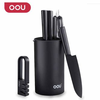 OOU  黑刃三代抗菌七件套UC4212 厨房刀具套装德国进口抗菌家用菜刀