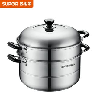 苏泊尔（SUPOR）  正品好帮手304不锈钢双层复底32cm蒸锅汤锅高拱盖蒸笼SZ-32B5