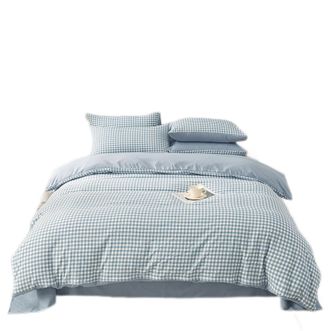 皮尔特保罗（PIERTE POLO）  色织水洗棉床上用品床品套件四件套-蓝小格 POLOS-2321