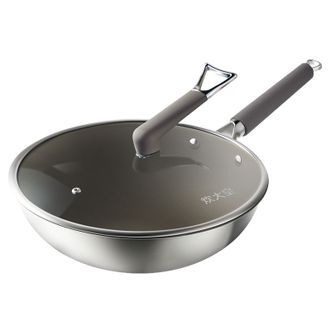 炊大皇（COOKER KING）  钛康等离子不粘锅炒锅平底煎锅炒菜锅32cm TK32CG