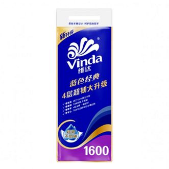维达  （Vinda）蓝色经典有芯卷纸 4层160g*10卷 卫生纸V4068