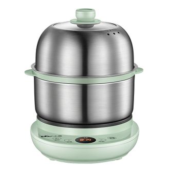小熊/Bear  煮蛋器  双层不锈钢家用蒸蛋器迷你不粘煎盘煎蛋器预约定时早餐一体机