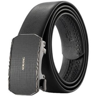 奥康（Aokang）  皮带男士情人节腰带潮流高档牛皮商务年轻人裤带青年黑色