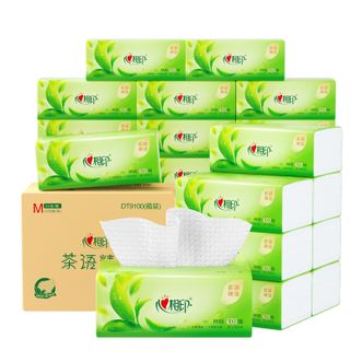 心相印  DT9100（箱装）茶语精选100抽24包三层塑装面巾纸（M码）