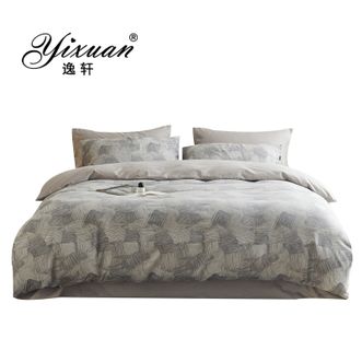 逸轩/yixuan  60支全棉色织大提花四件套 织梦-灰