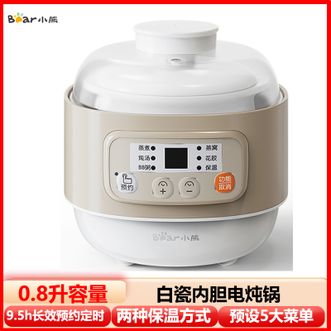 小熊/Bear  电炖盅燕窝炖盅隔水炖锅宝宝辅食婴儿煮粥煲汤锅小容量白瓷电炖锅 DD-ZA08D1