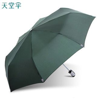 天堂伞  全自动加大加固折叠雨伞便携商务伞晴雨两用伞 经典款-苔绿