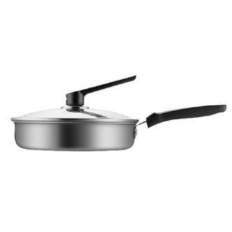 炊大皇（COOKER KING）  28cm不锈钢煎锅不粘锅平底锅炒菜锅炒锅无油烟牛排煎饼煎蛋锅燃气电磁炉通用锅JG28XQ