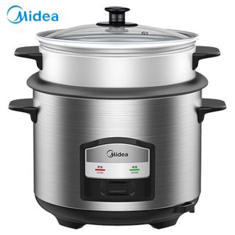 美的（Midea）电饭锅  5.5L容量加高蒸屉金属机身家用多用安全防干烧电饭煲  MG-AFG5570