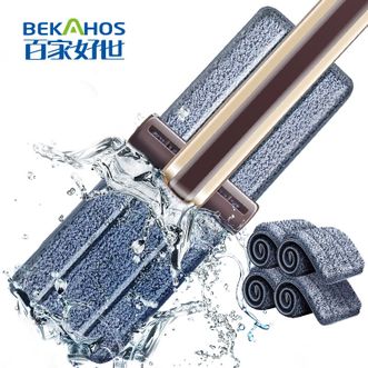 百家好世（BEKAHOS)  免手洗平板拖 共4块布