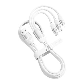 品胜（PISEN）数据线 三合一快充多头充电线器1.5米 适用苹果华为6A安卓手机 LT-AP10