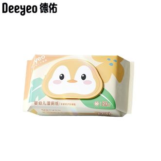 德佑/Deeyeo  婴儿湿厕纸80抽*1包 红屁屁护臀湿巾湿厕纸婴童适用湿纸巾