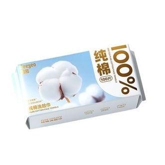 德佑/Deeyeo  100%纯棉洗脸巾干湿两用抽取式擦脸巾 100抽