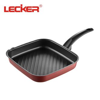 lecker  方圆煎锅铸铁平底锅煎烤盘24X26cm 少油烟不粘锅KR316