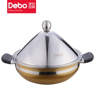德铂（Debo）瓦尔堡 汤蒸锅26cm不锈钢多功能锅 高效无油烟煲锅 汤锅塔吉锅DEP-135